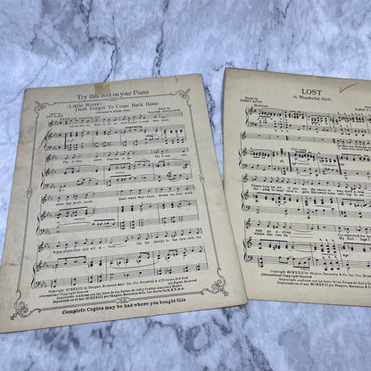 Vintage Sheet Music Lost A Wonderful Girl Benny Davis James Handley 1922 TI1
