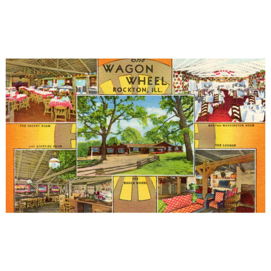 The Wagon Wheel Restaurant Rockton Illinois - Postcard TJ8-1
