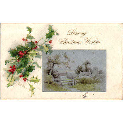 Christmas Cottage Scene 1905 Original Postcard TJ9-P2