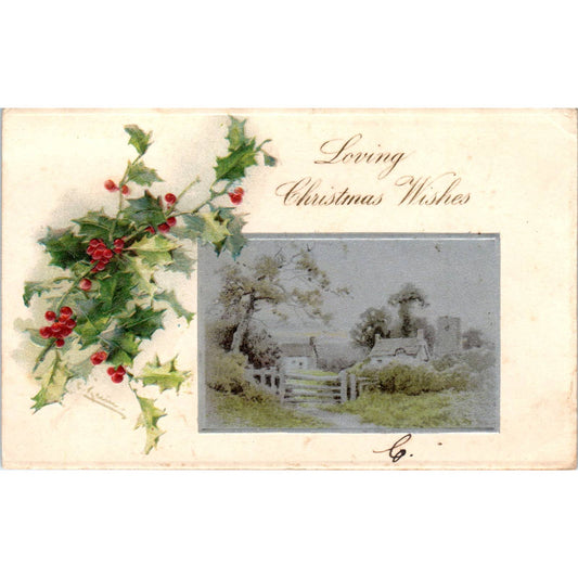 Christmas Cottage Scene 1905 Original Postcard TJ9-P2