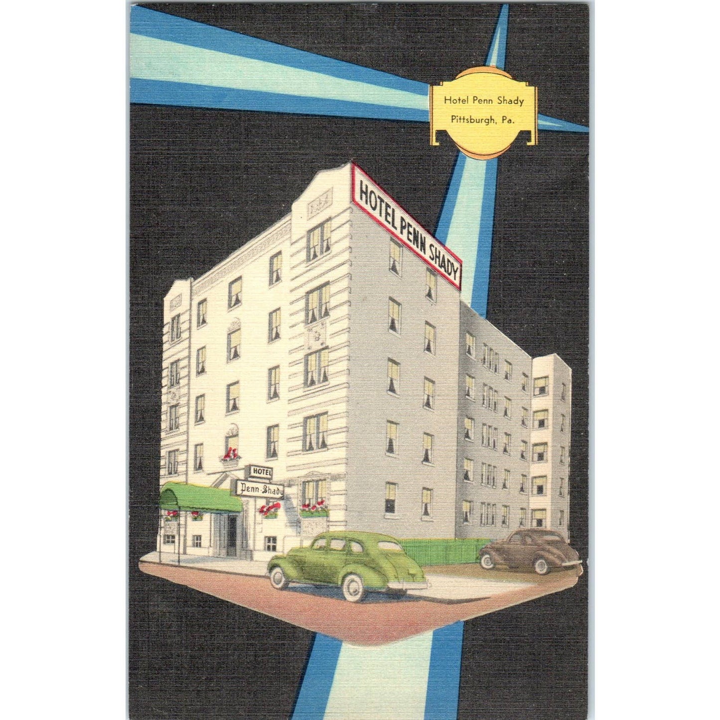 Vintage Postcard Hotel Penn Shady Pittsburgh PA TD9-P1