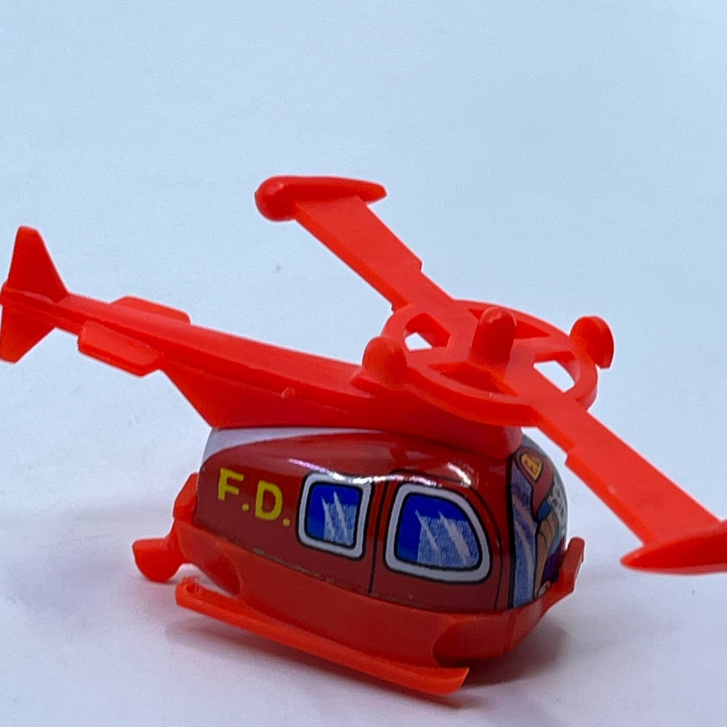 1970s Yone Wind-up Fire Department Helicopter Toy WORKS TD2