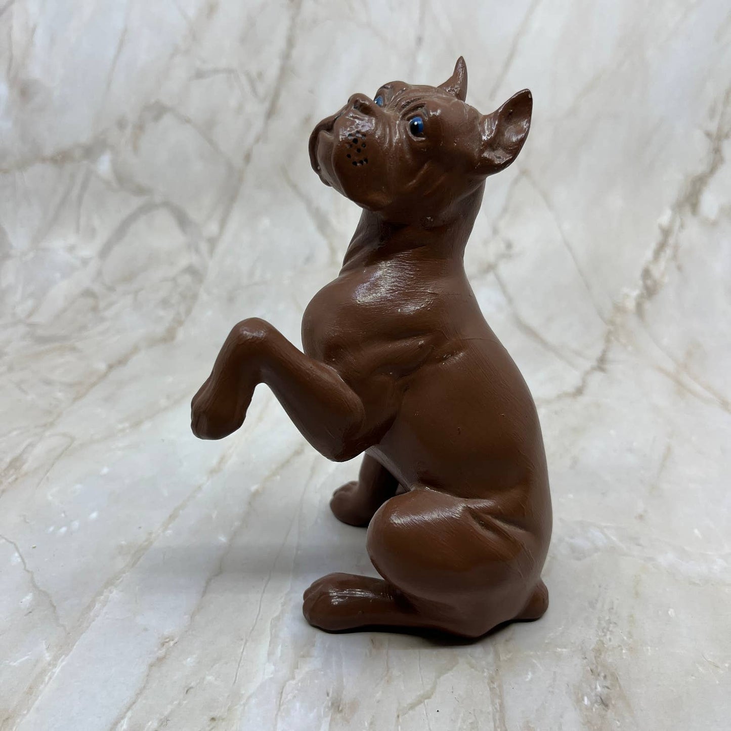 MCM Ceramic Dog Boxer Figurine Atlantic Mold Co 6” Paw Up Hand Painted Brown TI7