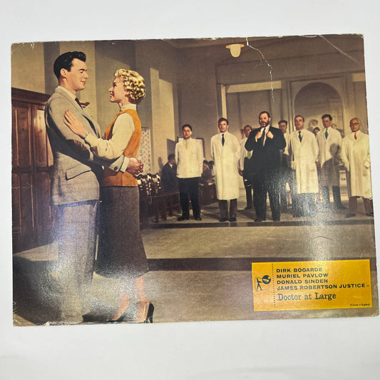 1957 Doctor at Large Dirk Bogarde Muriel Pavlov 11x14 British Lobby Card 2 FL4