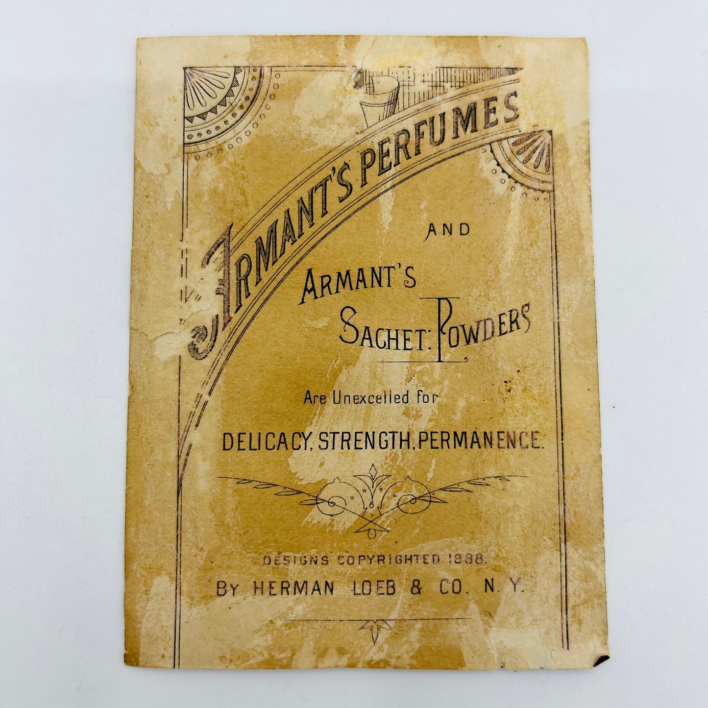 1880s Trade Card Armant’s Perfumes Herman Loeb NY Birds in Nest AH9-M6