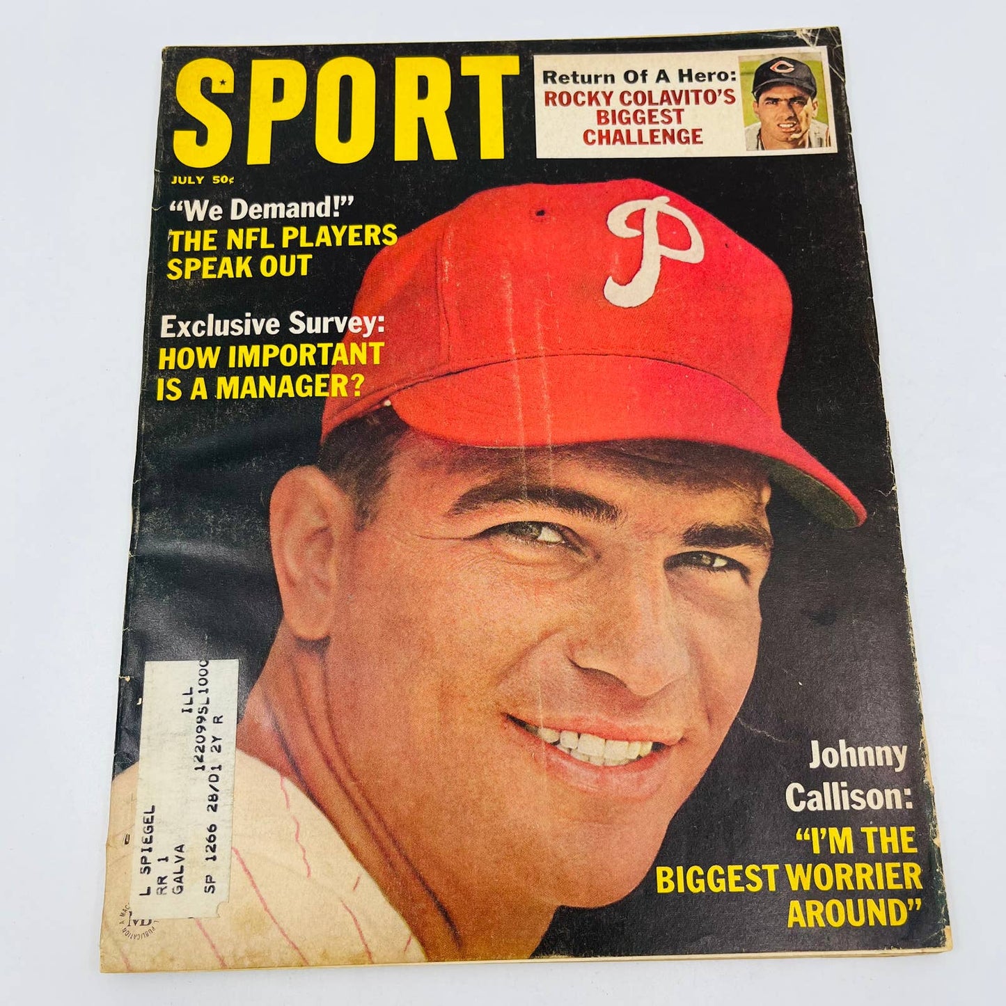 Johnny Callison Philadelphia Phillies July 1965 SPORT Magazine Killebrew NFL BA1