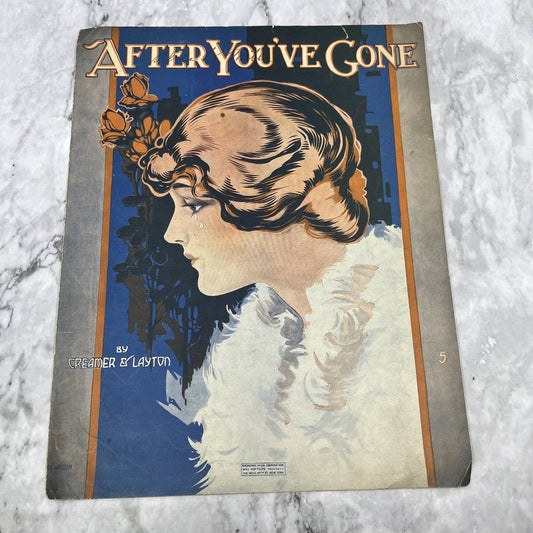 1918 Sheet Music - After You've Gone - Art Deco Cover Creamer & Layton TJ4