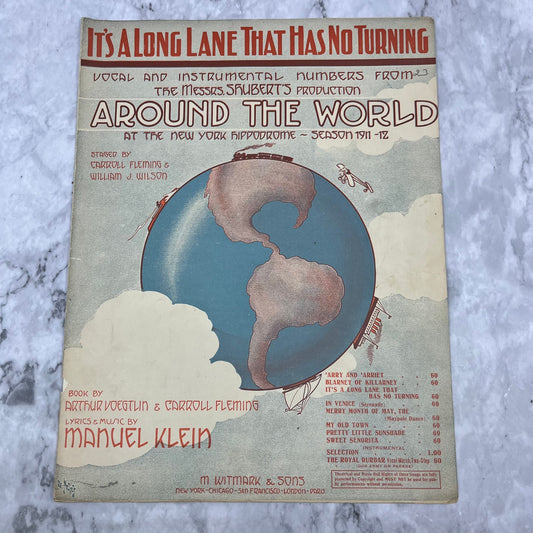 It's A Long Lane That Has No Turning Around The World 1911 Sheet Music Klein V41-1