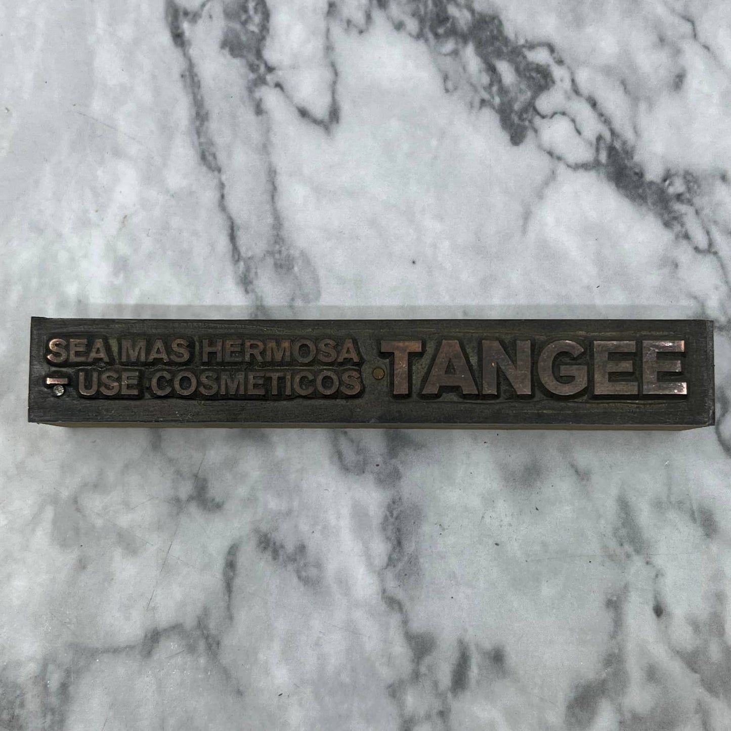 Vintage Printers Block Plate Spanish TANGER Sea Mas Hermosa Use Cosmeticos TJ52