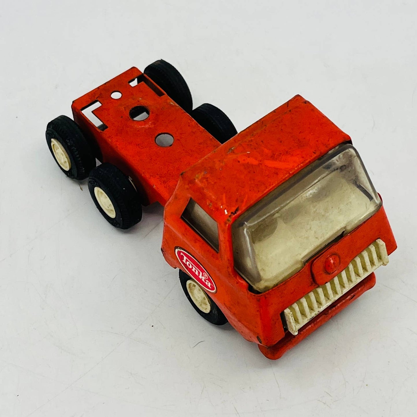 Vintage Tonka Orange Tractor Truck Cab Semi Tandem Steel Metal toy Hauler TC4