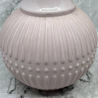 Rare MCM Pink Bisque Porcelain Vase - Op Art German Vase Scherzer ~8x6”