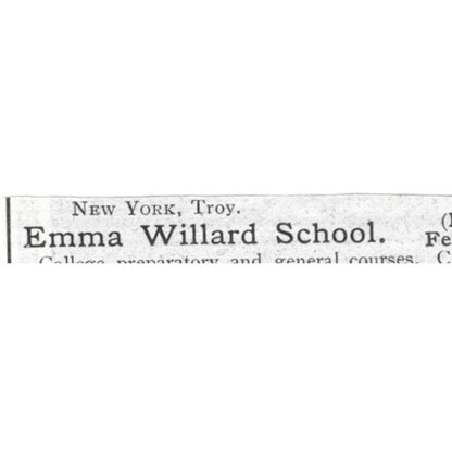 Emma Willard School Anna Leach Troy New York - 1903 Original Ad AK5-S29