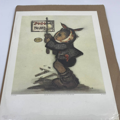 1939 Hummel "Boy With Toothache" Large Print West Germany Miniature 9x13 FL5