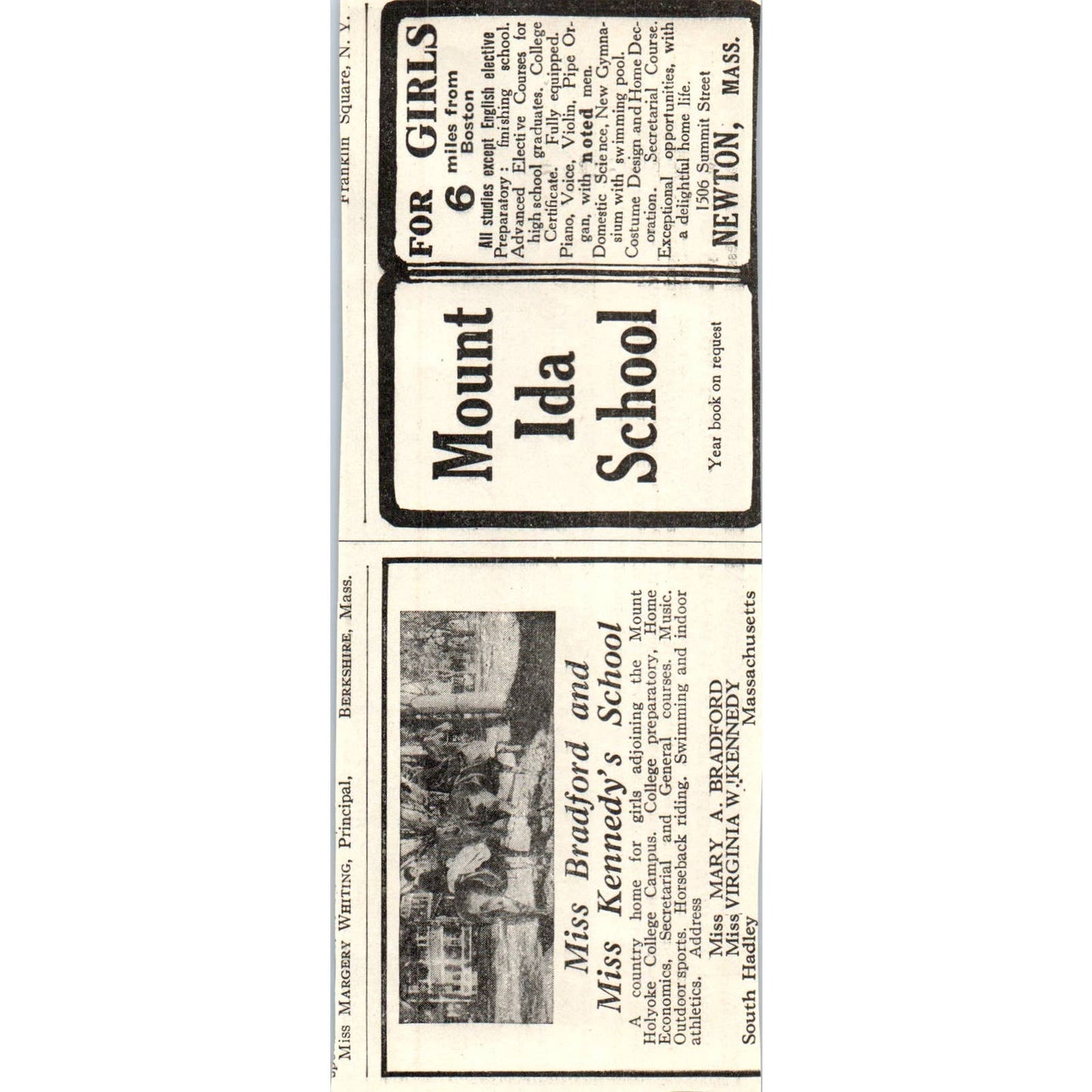 c1920 Harper's Magazine Ad - Howard Seminary C.P. Kendall West Bridgewater EA3-3