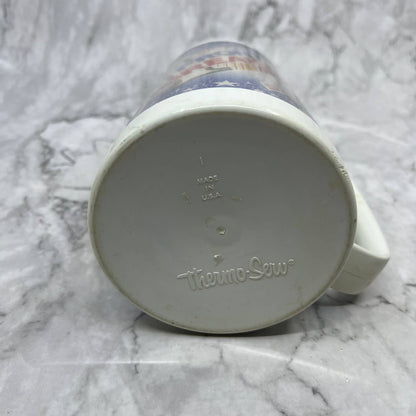 Vintage SNAP ON TOOLS INSULATED COFFEE MUG "OUT FRONT & BREAKING AWAY" 1984 TJ2