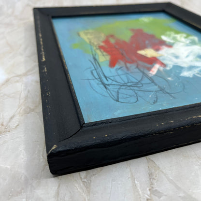 Original Framed Mixed Media Abstract Art Painting 9.5x11.5 “Single Variable" COA