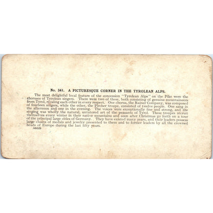 Picturesque Corner in the Tyrolean Alps - Antique Stereoview Card H3-2