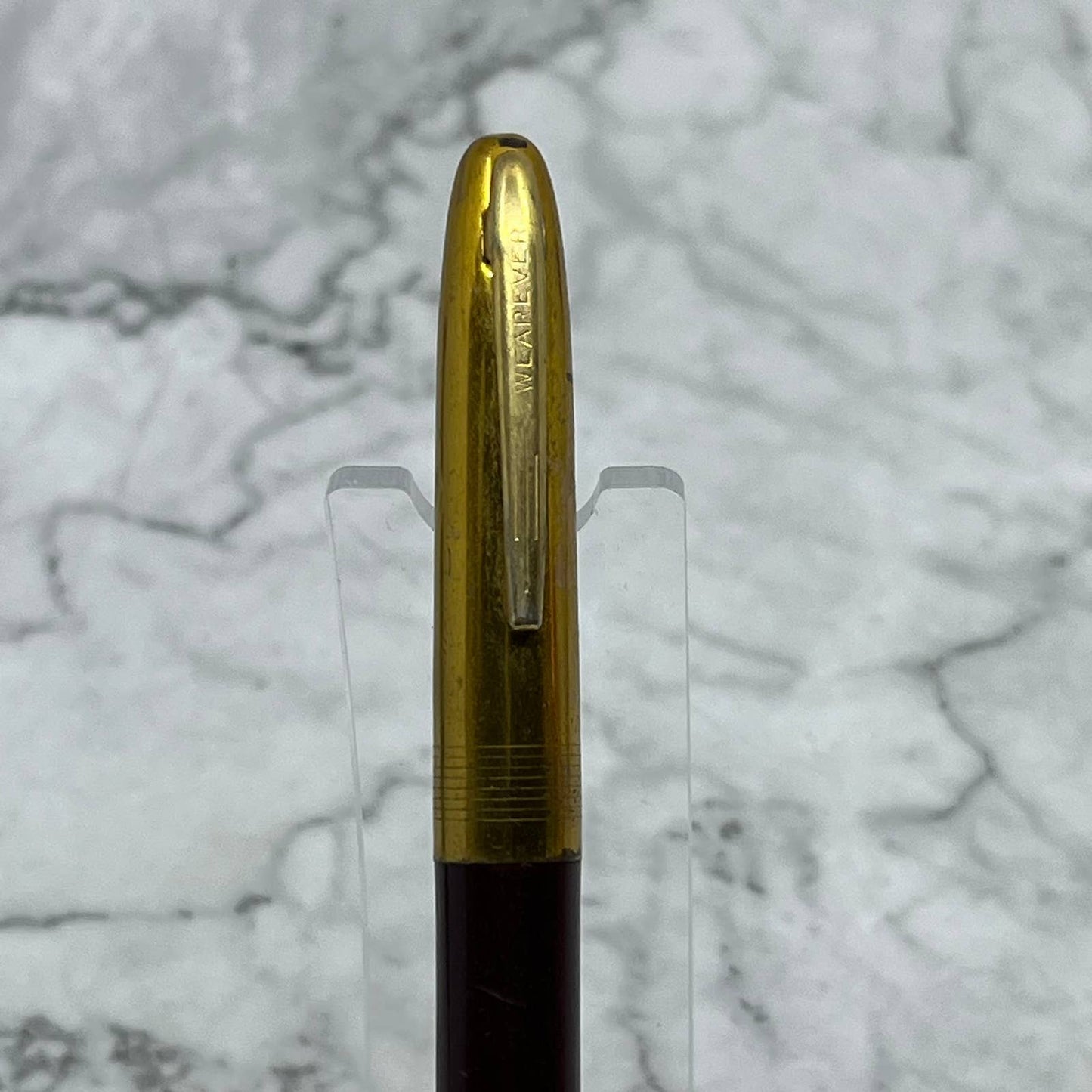 Vintage WearEver Lever Fill Fountain Pen Gold & Burgundy USA SE6