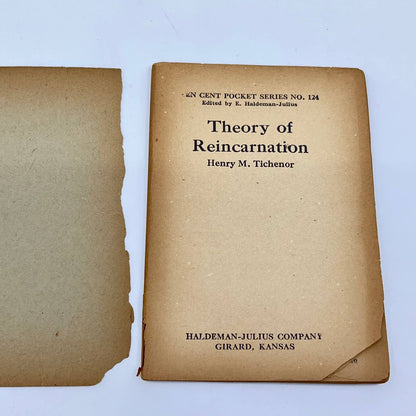 c1920 Little Blue Book No. 124 Theory of  Reincarnation Explained Tichenor SD3