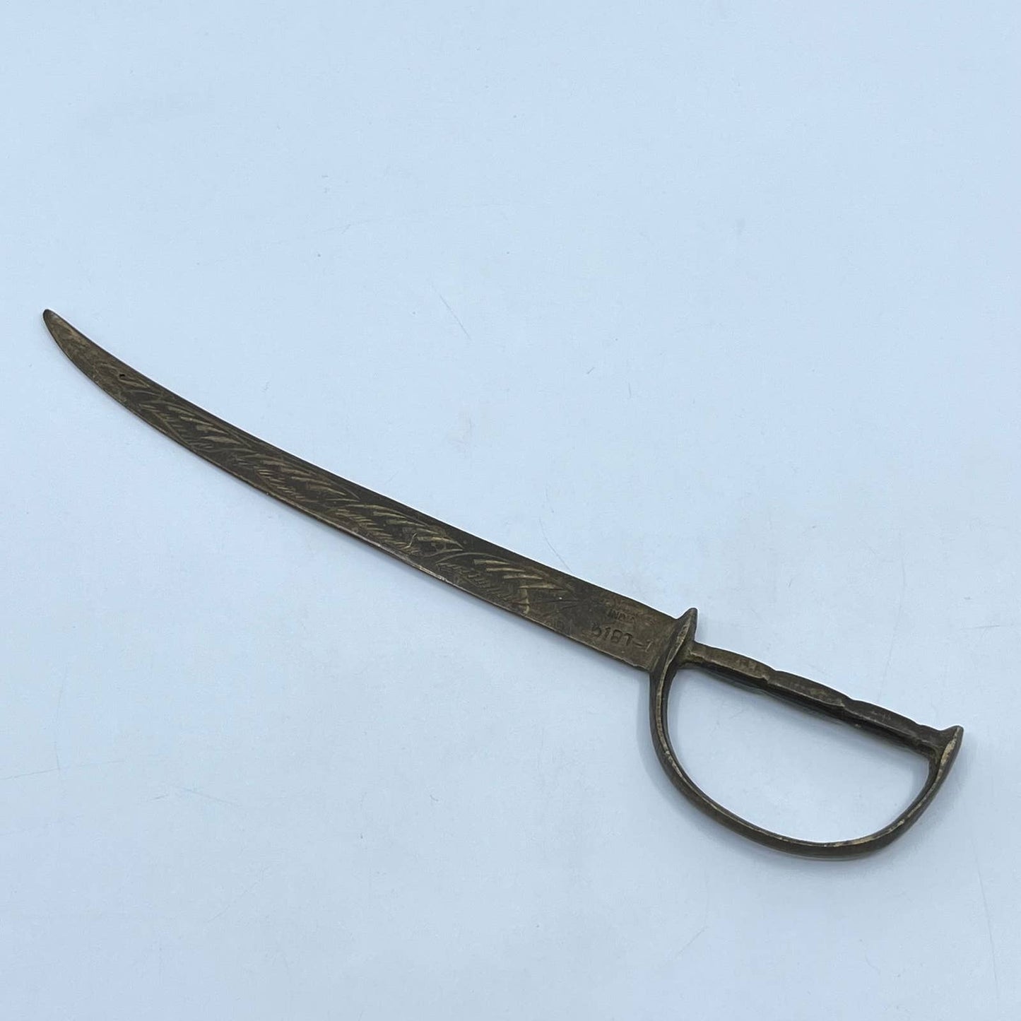 Vintage Sarna Solid Brass Sword Saber Letter Opener 8” SD3