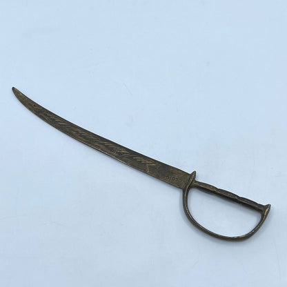 Vintage Sarna Solid Brass Sword Saber Letter Opener 8” SD3