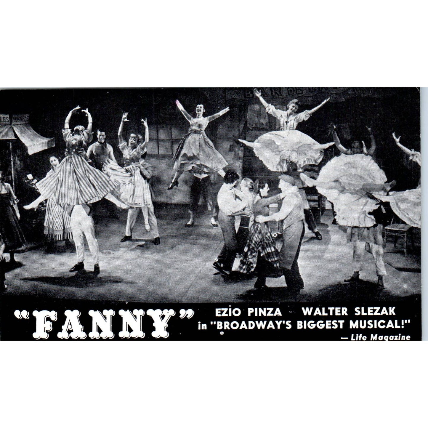 Fanny Broadway Musical Ezio Pinza Walter Slezak Original Postcard TK1-24
