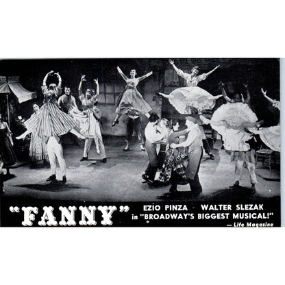 Fanny Broadway Musical Ezio Pinza Walter Slezak Original Postcard TK1-24
