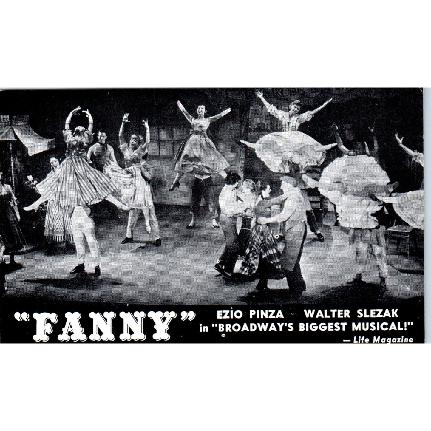 Fanny Broadway Musical Ezio Pinza Walter Slezak Original Postcard P1-13