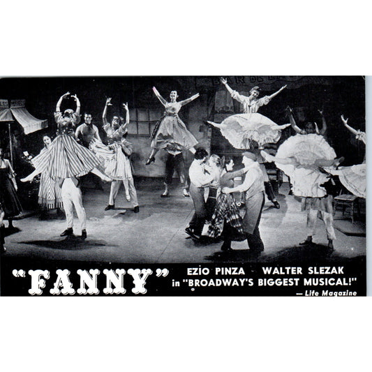Fanny Broadway Musical Ezio Pinza Walter Slezak Original Postcard P1-13