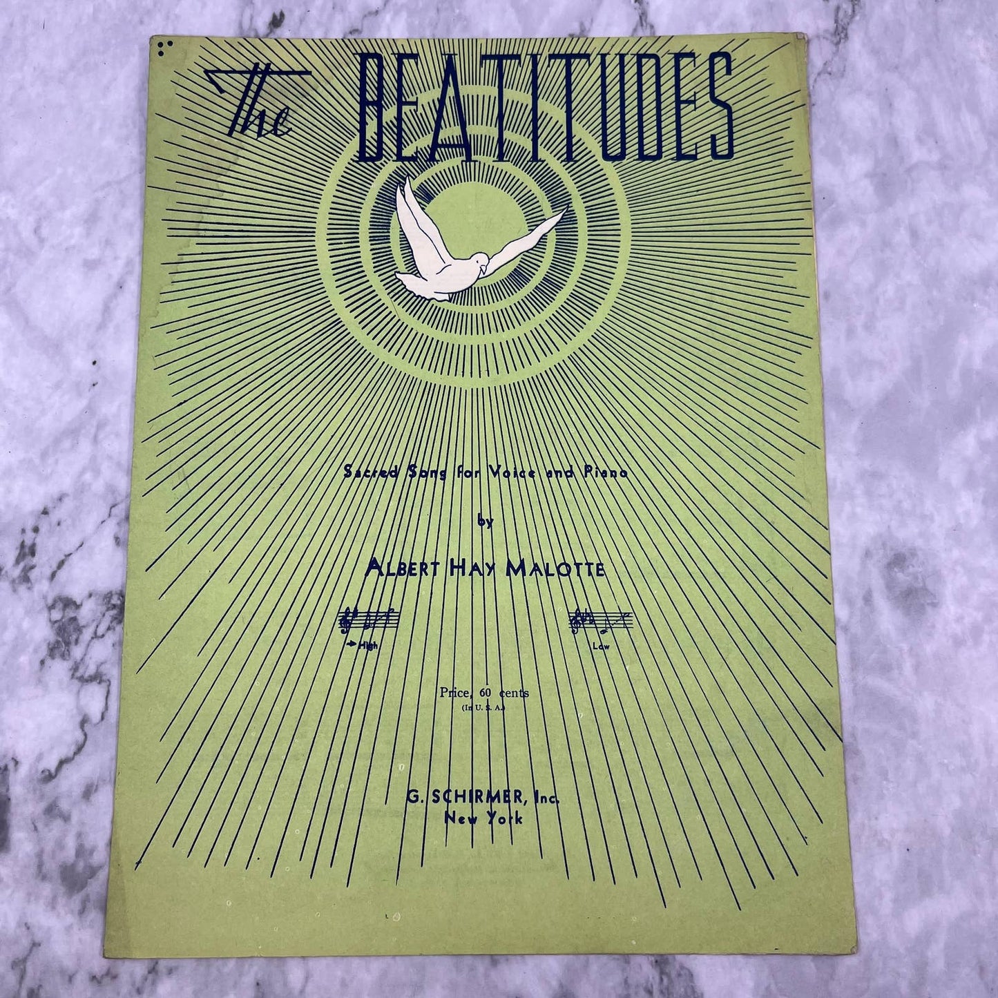 The Beatitudes Sheet Music Voice and Piano 1938 Vintage Albert Hay Malotte TH5