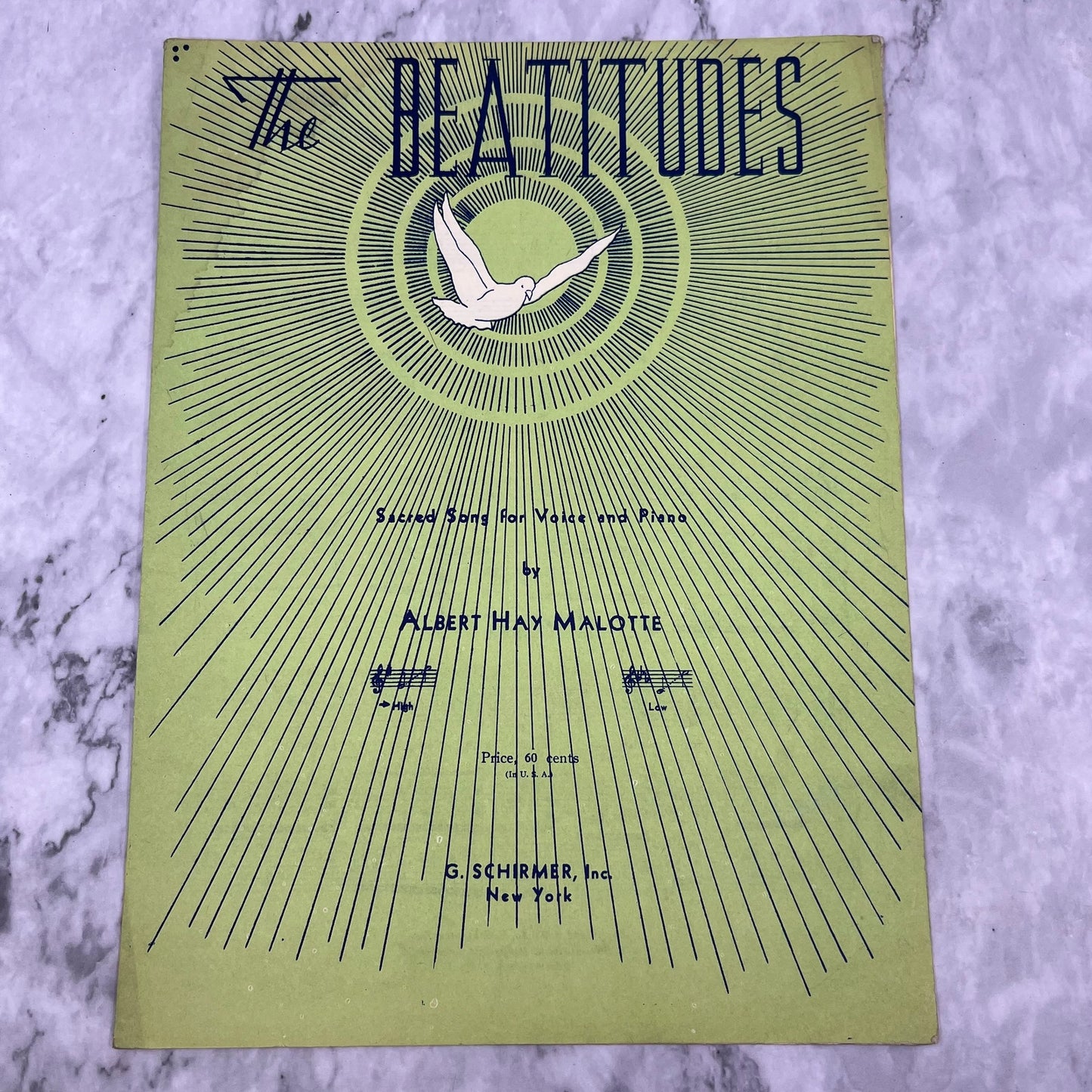 The Beatitudes Sheet Music Voice and Piano 1938 Vintage Albert Hay Malotte V39-2