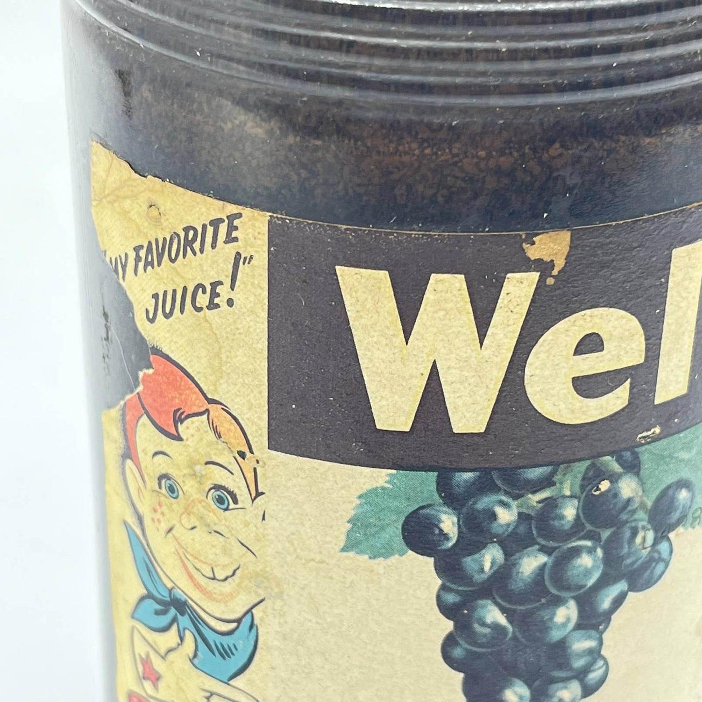 1950s Welch's 1.5 pts Howdy Doody Grape Juice Bottle UNOPENED TE5