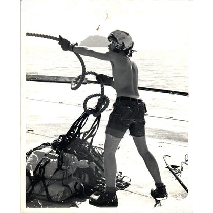 1970 Original Photo USCG Coast Guard Staten Island Loading Helicopter 8x10 AD6-2