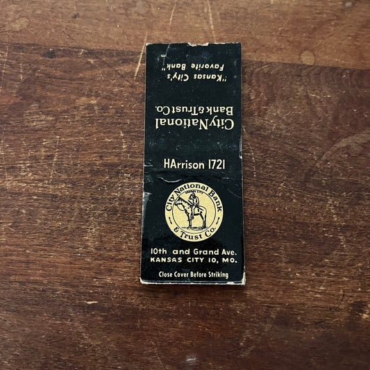 Kansas City National Bank & Trust Advertising Matchbook Cover MM11-4