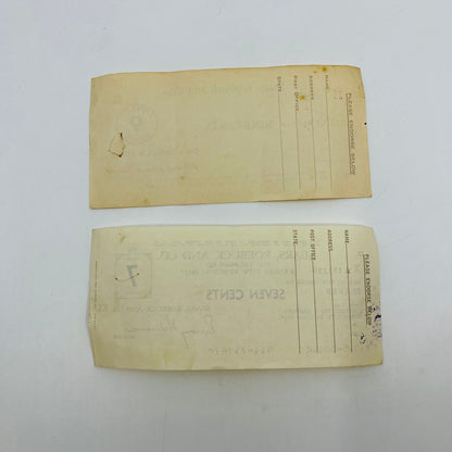 Vintage Set of 2 Sears, Roebuck and Co. Bank Checks AH9-M7
