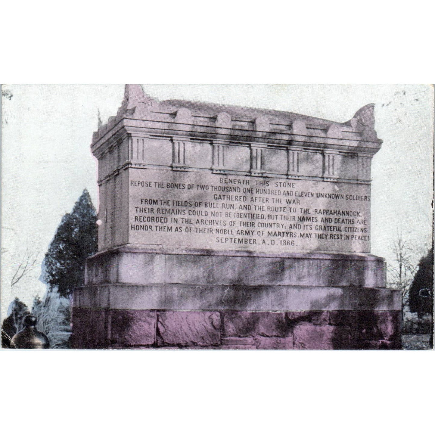 Soldiers' Monument Arlington Cemetery Original Postcard TK1-24