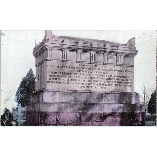 Soldiers' Monument Arlington Cemetery Original Postcard TK1-24