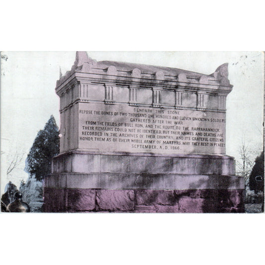 Soldiers' Monument Arlington Cemetery Original Postcard P1-13