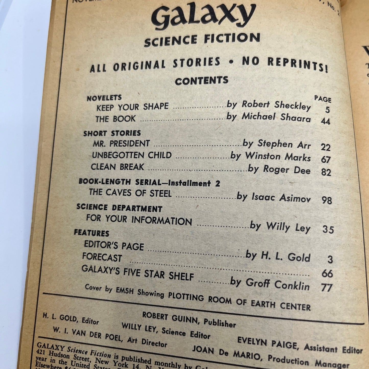 Galaxy Science Fiction Pulp Nov 1953 Is Artificial Life Possible Willy Ley TH9