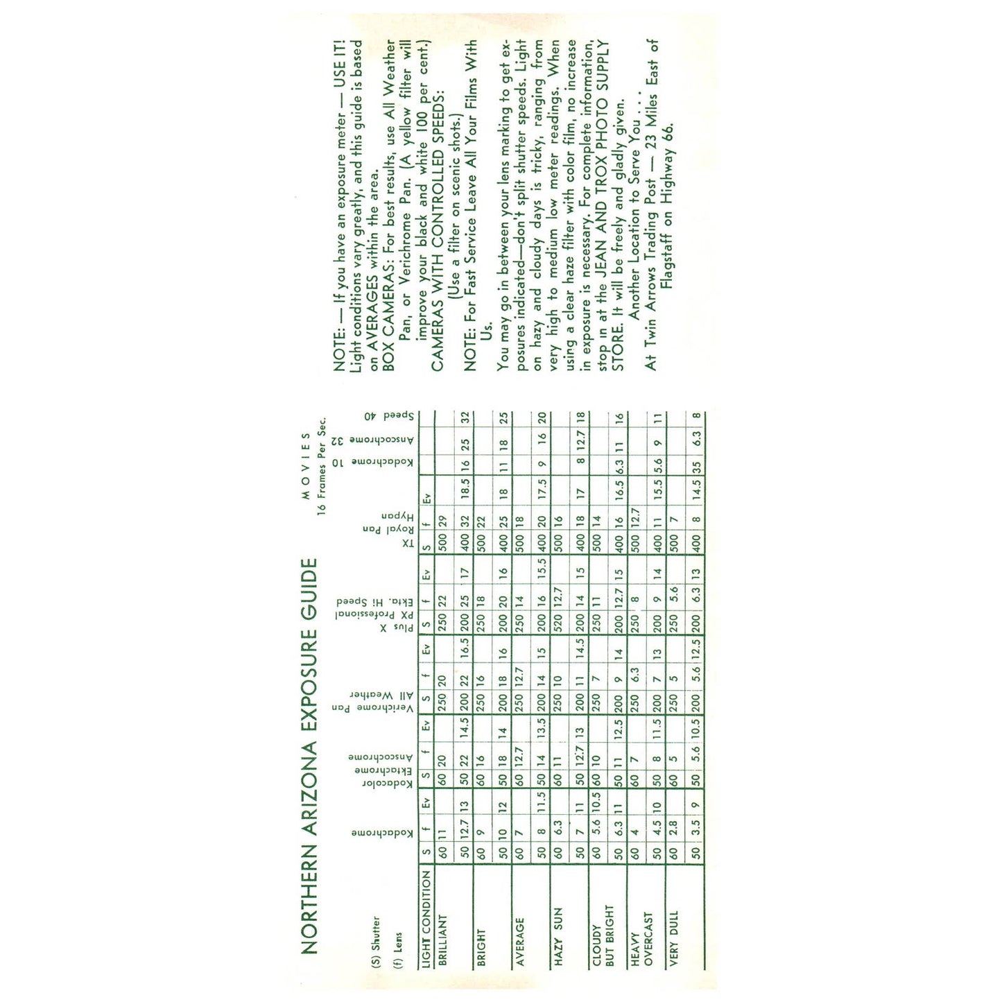 1960 Scenic Guide to Northern Arizona With Jean & Trox Photographic Info SE4