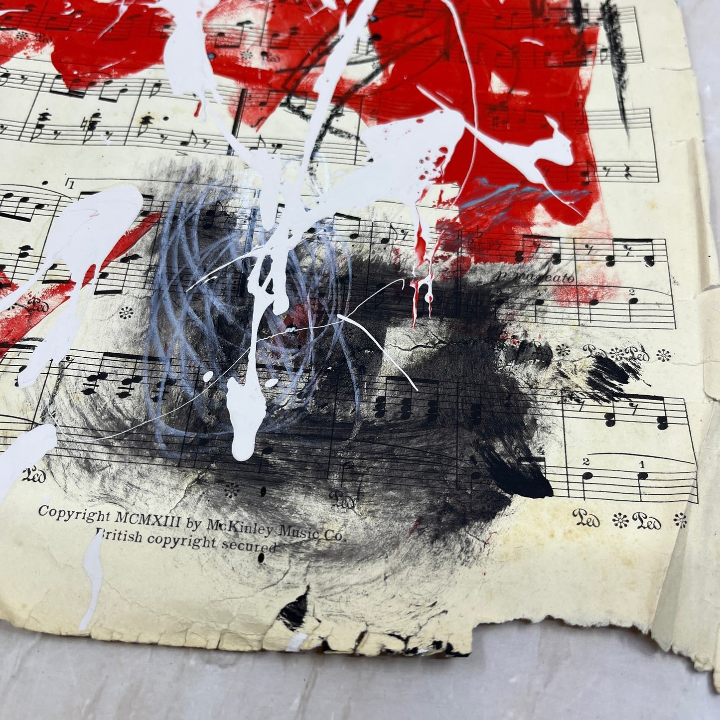 Original Mixed Media Abstract Art Painting 9.5x13” Vivid Notes Signed #10