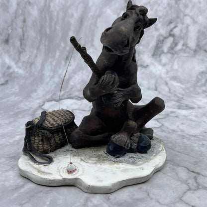 Pasture Pals Elmer Fishing Figurine Montana Silversmith Western Cabin Decor TI7