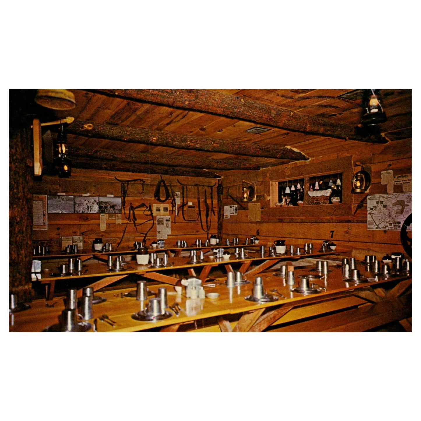 Vintage Postcard - Mining Camp Restaurant Dining Room Mesa AZ AD9