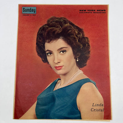 1959 LINDA CRISTAL Sunday New York News Coloroto Magazine Cover Only FL4