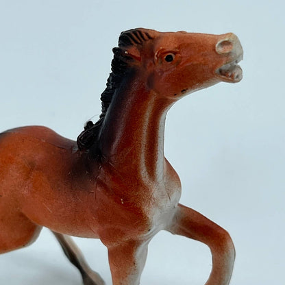 Vintage 1976 Imperial Hard Plastic Red Jasper Horse Figurine Statue MATTE 4” TB4