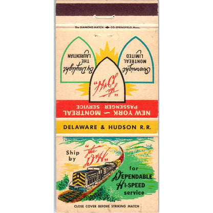 Delaware and Hudson RR New York Montreal Advertising Matchbook Cover SA1-M6