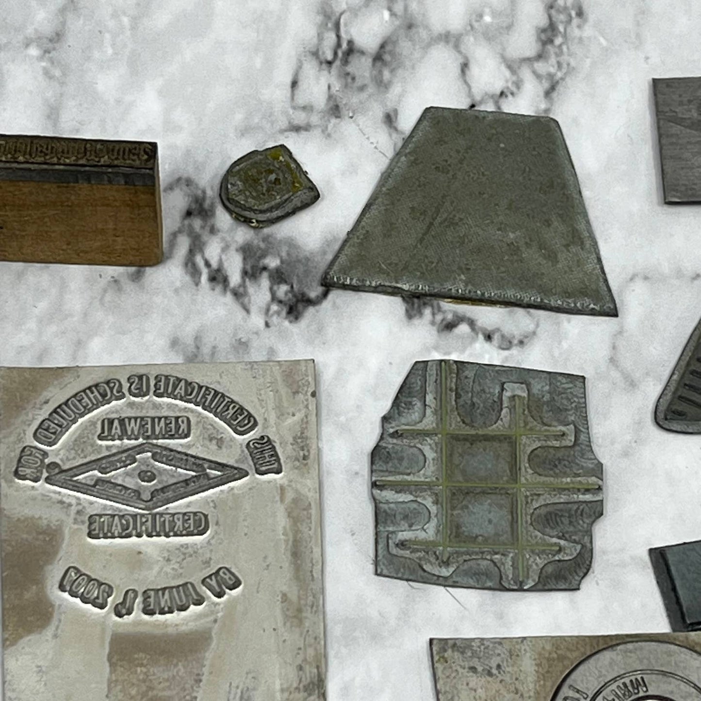 Huge Lot Vintage Letterpress Printers Block Plates Various Shapes & Sizes SE851