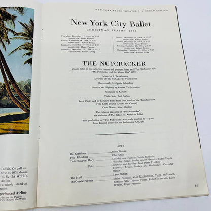 1964 New York State Theater The Nutcracker New York City Ballet Program TD6