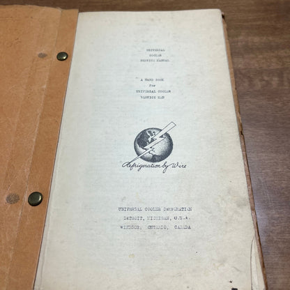 c1920 Universal Cooler Service Manual - Universal Cooler Corporation Detroit H4-1