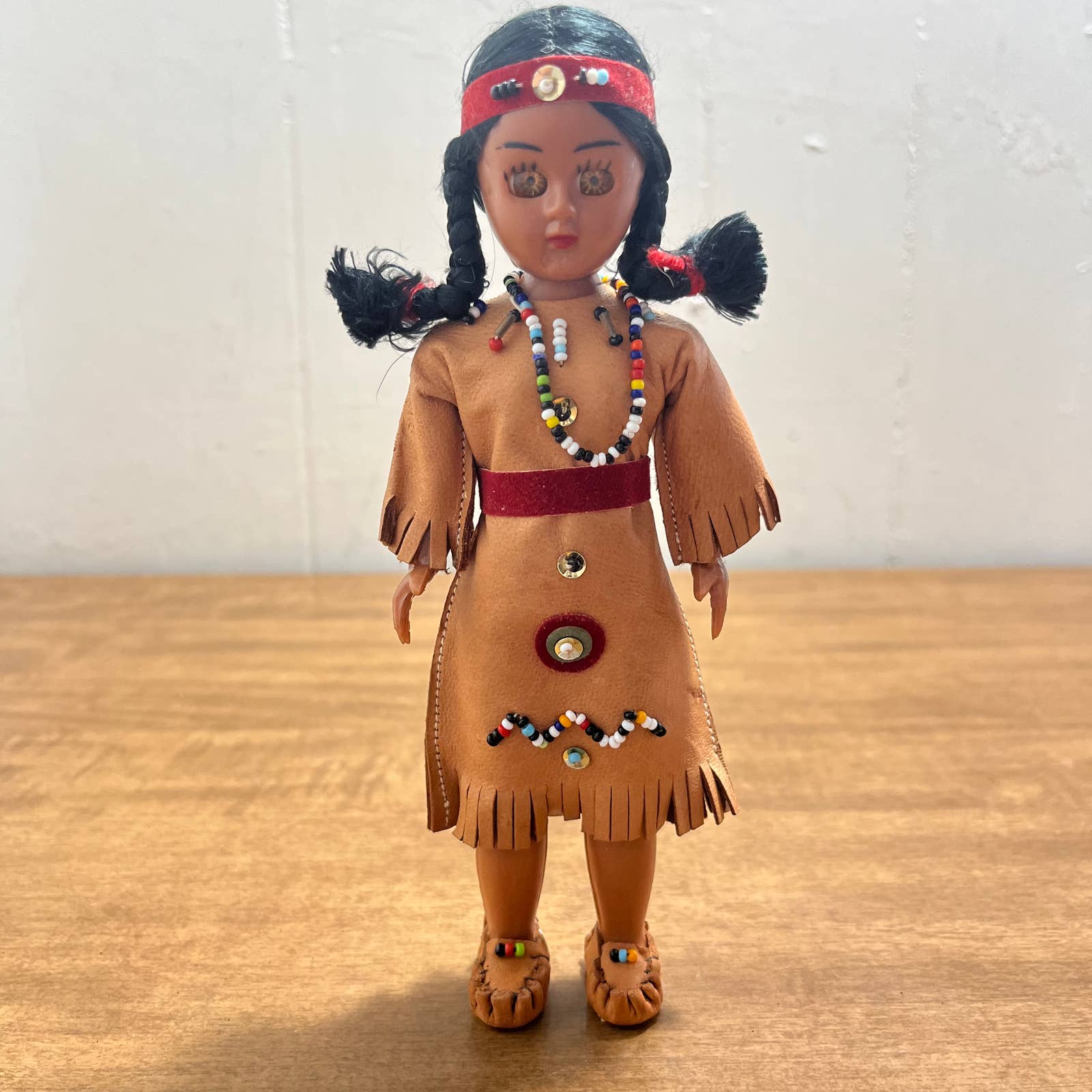 Vintage Carlson Doll Native American Doll Articulated With Sleepy